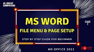 File Menu & Page setup | MS Word 2021 Lesson 2 Live Session| Complete Course in Urdu / Hindi