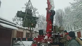 3Е711в плоскошлифовальный станок ,погрузка станка краном-манипулятором