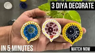 Small three Diya Decoration || Easy and Beautiful DIY Diya Decoration