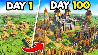 I Spent 100 Days TRANSFORMING A Plains Village In Minecraft Hardcore!
