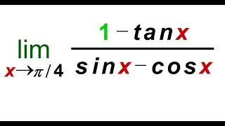 limit (1-tanx)/(sinx-cosx) as x approaches pi/4
