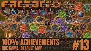 Factorio 100% Achievements | Default Map | #13 Black, Yellow and Purple Science!