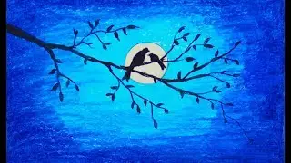 Como Dibujar y Colorear una Noche de Luna Llena - Dibujos Para Niños con Aprender Colores