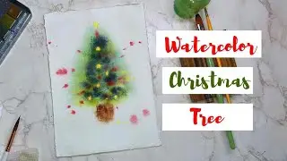 Loose Watercolor Christmas Tree Card