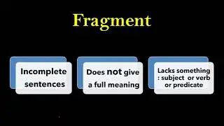 Sentence Vs a Fragment  Grammar