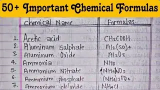 50+ Most Important Chemical Formulas For Class 7,8,9,10,11 and 12