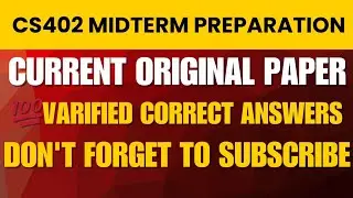 CS402 Midterm Current Paper | CS402 Midterm Preparation 2025