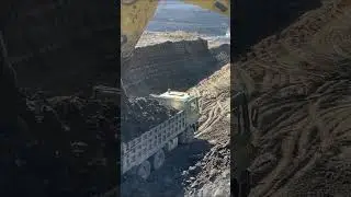 Huge Caterpillar 6015B Excavator Working At Coal Mines - 