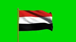 Yemen National Flag HD | 4k World Countries Green Screen Flag animation loop | Royalty Free Footages