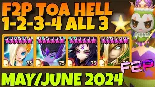 F2P TOA HELL STAGE 1 2 3 4 ALL 3⭐ (LAIMA - ASCHUBEL - MOOKWOL - ODIN) MAY / JUNE 2024 SUMMONERS WAR