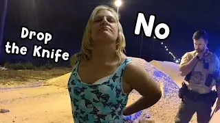 Karen Pulls Knife On Police On Way To Club