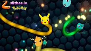Slither io  pikachu pokemon Bulbasauro Squirtle e charmander jogo da cobra snake gigante totoykids