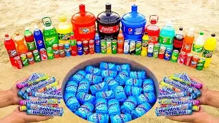 EXPERIMENT: Big Toothpaste Eruption from Fanta, Pepsi, Giant Coca-Cola and Mentos