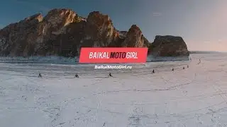 Мотопутешествие  девушек по льду Байкала.Блондинки за рулем мотоцикла)))