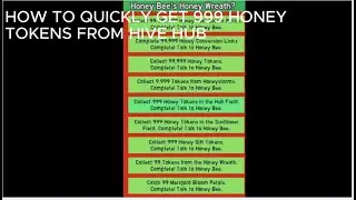How To Quickly Get 999 Honey Tokens In Hub Field In Bee Swarm Simulator.