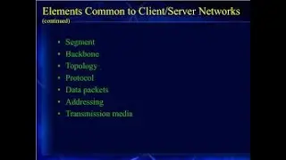 Elements common to all client server networks|| what are the element of client server network
