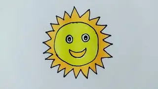 Cute Sun 🌞 drawing for Kids #viral #trending #drawing #draw #art #easydrawing #kidslearning