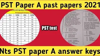 nts pst papers A past papers & papers A answer keys 2021