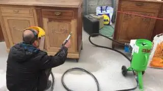 Aérogommage sur meuble bois - DUMATOS