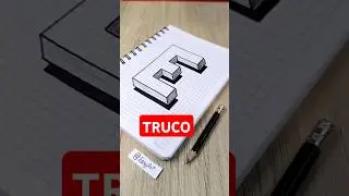 Dibujos en 3D 👉 Como Dibujar en 3D la LETRA E #arte #shorts