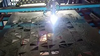 CNC Plasma Cutting of Contemporary Triangles Decorative Panel