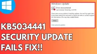 Windows 10 kb5034441 Security Update Fails FIX 2024