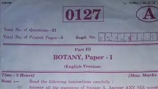TS Inter 1st year BOTANY Q.P (IPE) March-2020.
