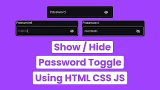 How to Create Show Hide Password Toggle Using HTML CSS And Javascript