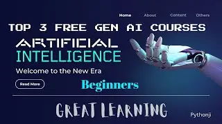 Top 3 FREE  Gen AI COURSES FOR BEGINNERS | AI for Beginners | GREAT LEARNING | PYTHONJI