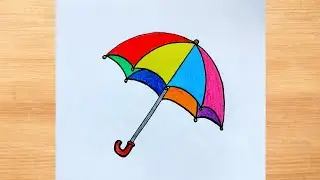 How to Draw an Umbrella| Umbrella Drawing Easy| Umbrella Drawing with Step by Step| Umbrella Drawing