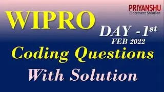 Wipro FEB DAY-1 Coding Questions with Solution || Wipro Latest Slot Coding Questions answers