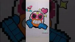 Как нарисовать значок ЭЛЬ КОРАСОН по клеточкам | Бравл Старс |Brawl Stars 