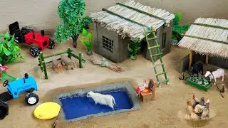 DIY how to make  cow shed | house of animals | horse house – cow shed | mini hand pump |woodwork