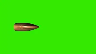 Полет пули на зеленом фоне хромакей. футаж пуля хромакей. Flying bullets on chromakey.
