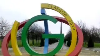 Commonwealth Games 2014 Sign Erected in Glasgow Green, Scotland (Dec 16)