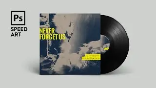 Creating an Album Cover With a Blue Halftone in Photoshop | Speed Art