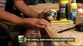 Fill gaps, cracks and holes on all kinds of wood - with Alcolin Woodfiller.