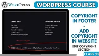 How to add COPYRIGHT in Footer of WordPress Website : Add/Edit Copyright in Footer