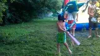 Kids smashing pinata at a bday!