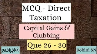 MCQ  - Direct Taxation - Part 5 in Tamil / CA Intermediate