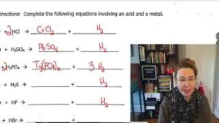 Acids with Metals practice page Answers
