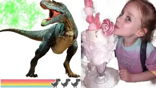 Кто всеядный динозавр? 🦕 Анюта кормит кота
