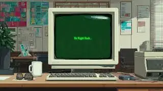 Retro Office BRB Screen – Vintage Pixel Workstation Stream Overlay | Stream Screen Animated