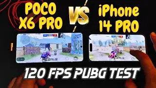 POCO X6 PRO VS IPHONE 14 PRO 120 FPS PUBG TEST 🔥 COMPARISON