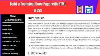 How to Build a Technical Documentation Page Using Only HTML & CSS | Step-by-Step Guide