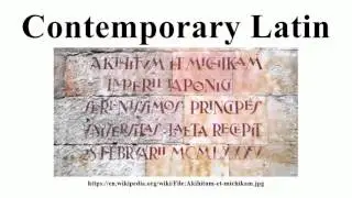Contemporary Latin
