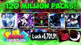 (5700 LUCK!) Opening 120 MILLION Packs In The Halloween Update In Anime Card Clash!