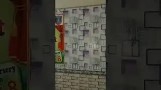 Wallpaper pasting work #MianAmirAdd #flexwallpaper #roomdecoration