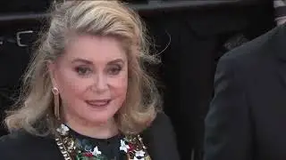 Cannes Catherine Deneuve and Chiara Mastroianni on the red carpet for Marcello Mio  AFP 720p