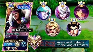 100% UNDERRATED SUN IN MYTHIC AGAINST META HEROES?!😂 | SUN NEW BUILD AND EMBLEM 2024 | MLBB